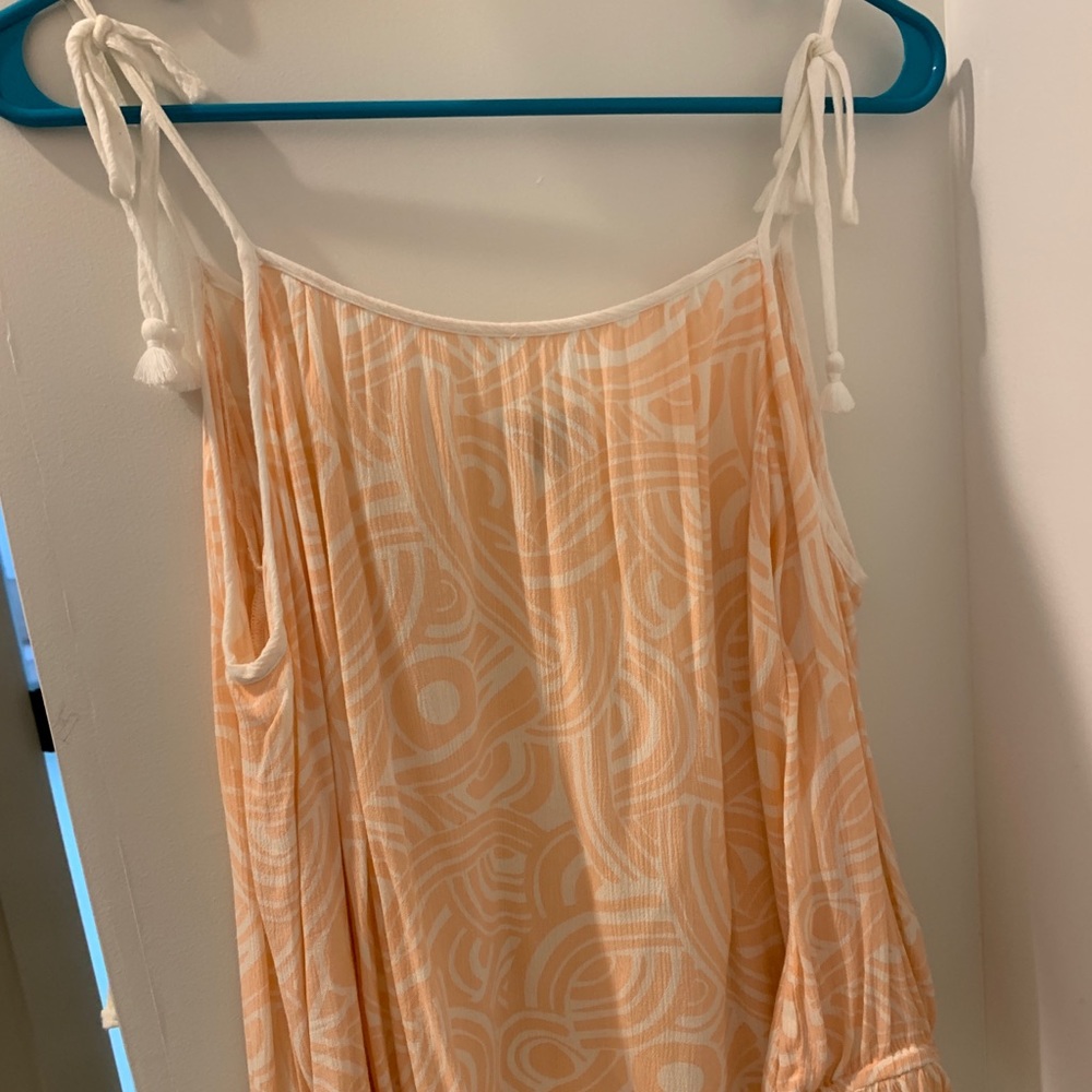 Aerie blouse with adjustable tie and open shoulder